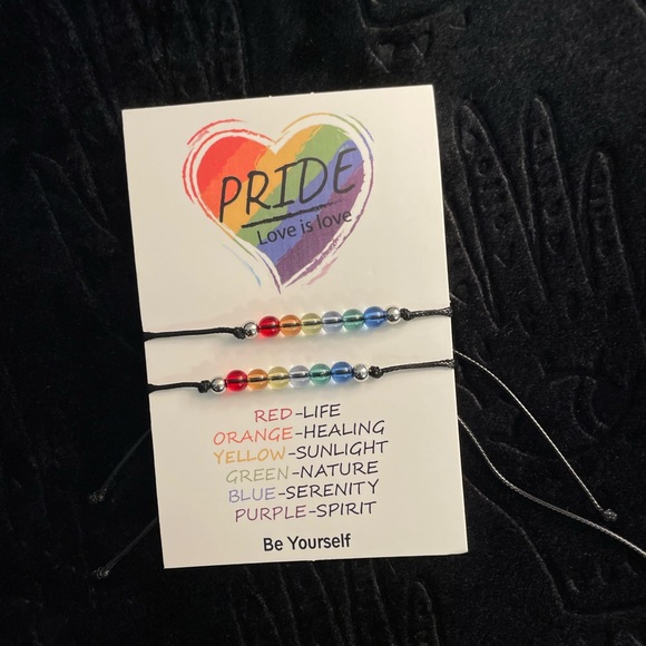 PRIDE ๐๐โจ | Set of 2 | Rainbow Beaded Cord Bracelets | Adjustable (Brand New!) - Picture 3 of 3